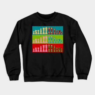 Chess Game Lover Pop Art Style Design Queen King Pawl Gift for him Idea Crewneck Sweatshirt
